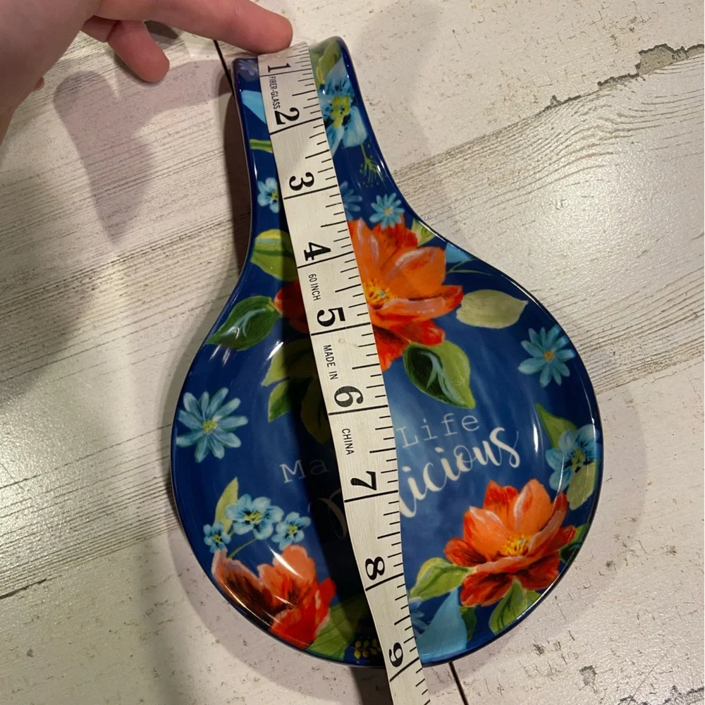 The Pioneer Woman Kitchen Pioneer Woman Blue Red Floral Spoon Rest